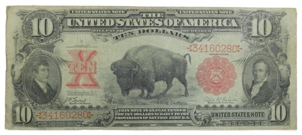Fine Series 1901 $10 Bison Note