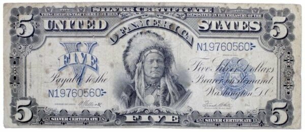 Fine 1899 $5 Chief Silver Certificate